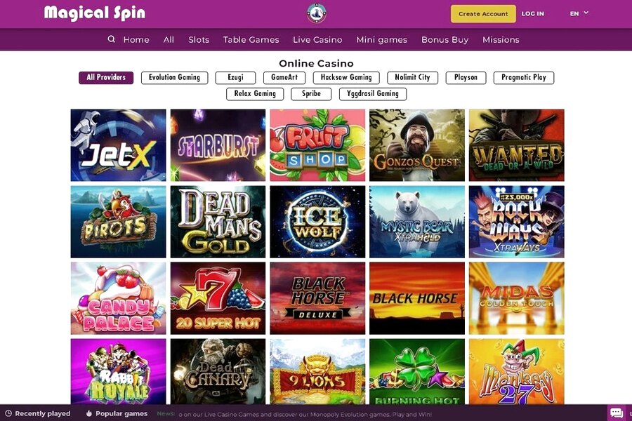 Magical Spin Casino : Bonus Sans Dépôt de Magie